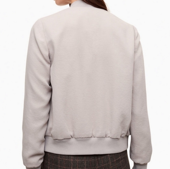 Artizia Wilfred Gray Poussin Snap Button Bomber Jacket Size Small - Picture 3 of 11